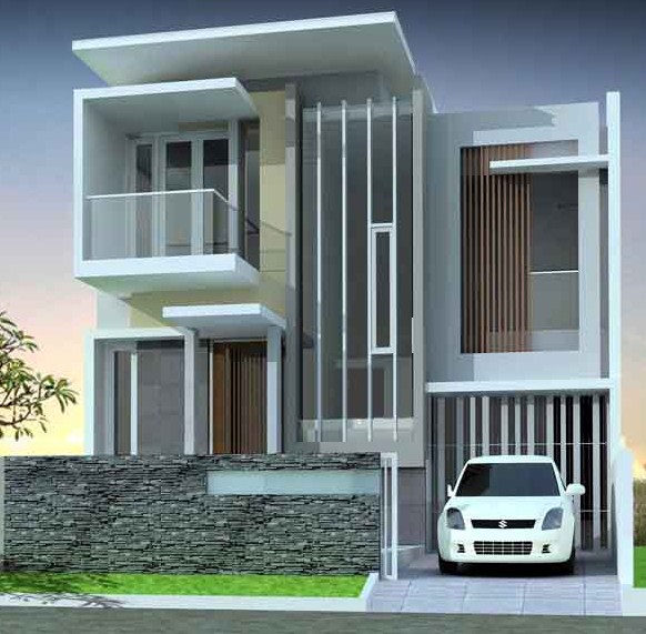 desain rumah minimalis 2 lantai tampak depan